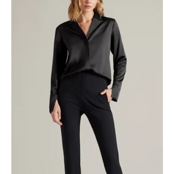 New Rhone Party Satin Blouse Women's Medium Work Event Old Money Quiet Luxury - Picture 1 of 12